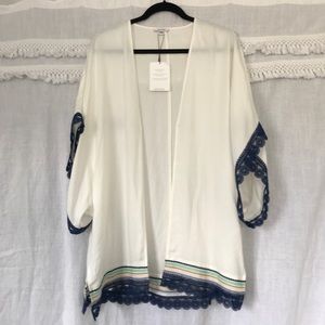 Stella & Dot kimono with lace detailing